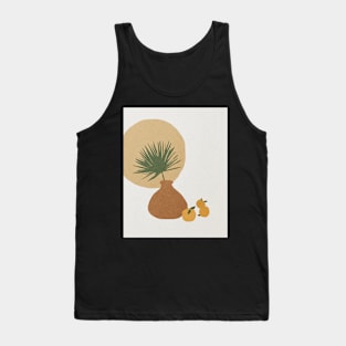 Abstract sun and three vases, Mid century art print Tank Top